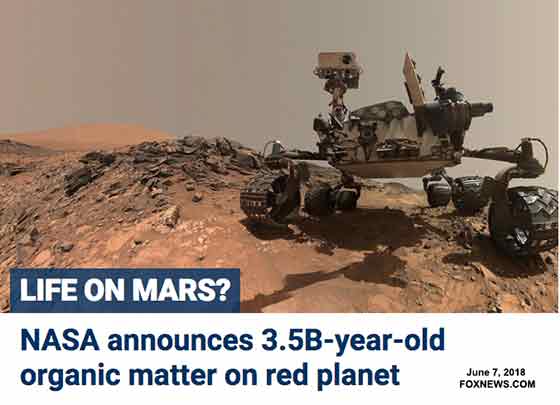 Fox news graphic on life on mars