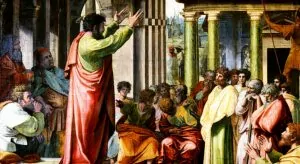 Peter preaching at Pentecost