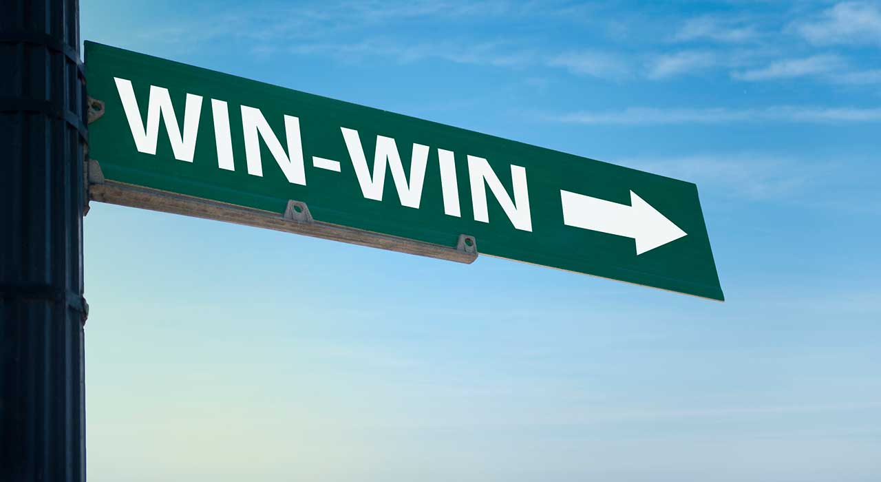 A sign that reads "win win"