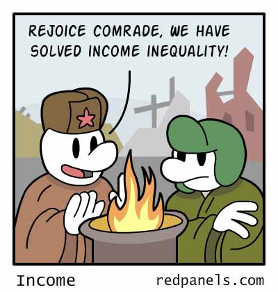 Rejoice comrade, we have solved income inequality