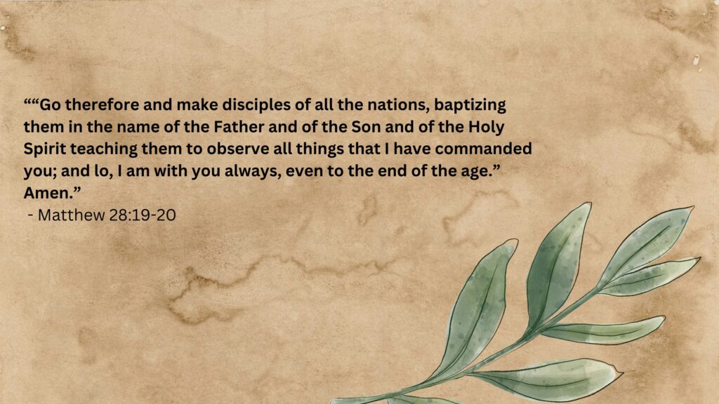 January 30 – The great commission