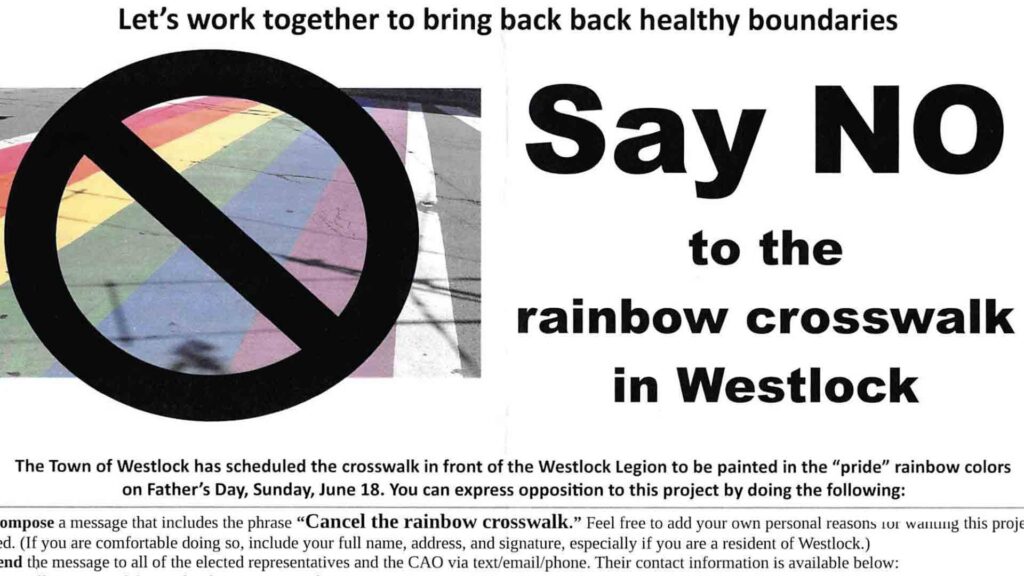 Opposing rainbow crosswalk results in human rights trial